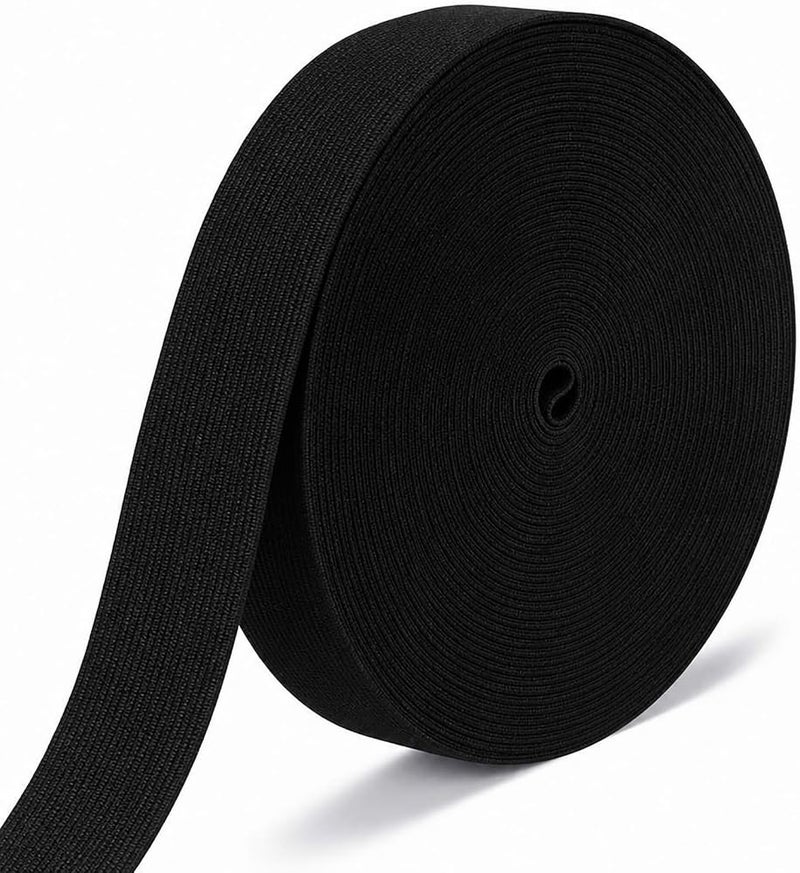 Riunbb Black Elastic Bands for Sewing - Waistband Elastic 1-1/2 inch x 30 Yards - Durable, Comfortable Stretch for Pajamas, Crafts, Waistbands & Masks - Image 1