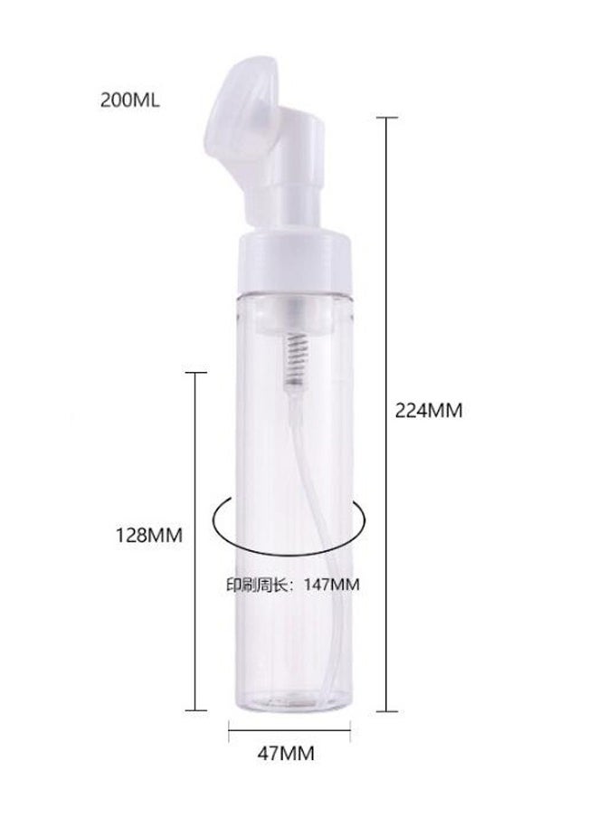 KHAJUL 200ml Silicone Brush Foam Lotion Press Bottle, Cleansing Mousse Foaming Bottle Massage Brush - Effective Cleansing - Deep Purifying Facial Cleansing, Reusable (Transparent White)  - Image 2