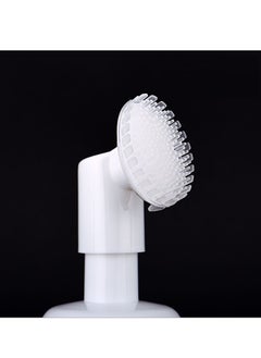 KHAJUL 200ml Silicone Brush Foam Lotion Press Bottle, Cleansing Mousse Foaming Bottle Massage Brush - Effective Cleansing - Deep Purifying Facial Cleansing, Reusable (Transparent White)  - Image 3
