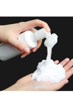 KHAJUL 200ml Silicone Brush Foam Lotion Press Bottle, Cleansing Mousse Foaming Bottle Massage Brush - Effective Cleansing - Deep Purifying Facial Cleansing, Reusable (Transparent White)  - Image 4