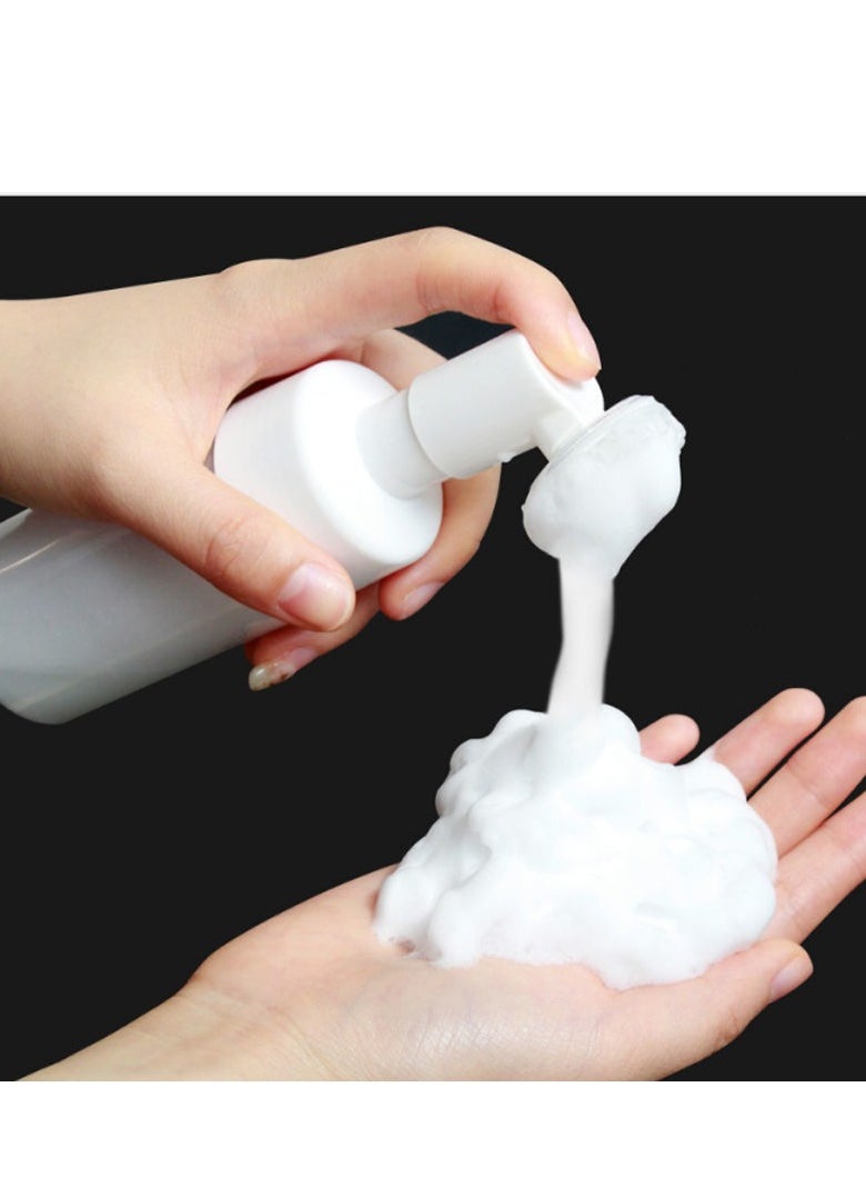 KHAJUL 200ml Silicone Brush Foam Lotion Press Bottle, Cleansing Mousse Foaming Bottle Massage Brush - Effective Cleansing - Deep Purifying Facial Cleansing, Reusable (Transparent White)  - Image 4