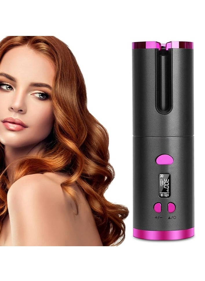 General - Automatic Curling Iron - Cordless curling iron with LCD display and adjustable temperature setting, USB rechargeable professional curling iron for long and short hair styling - Image 1