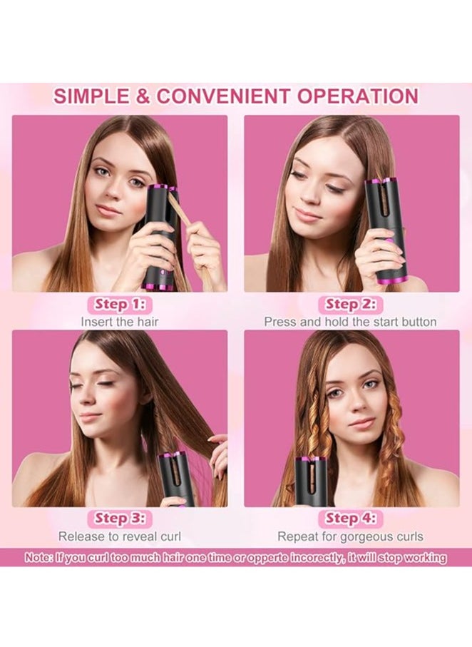 General - Automatic Curling Iron - Cordless curling iron with LCD display and adjustable temperature setting, USB rechargeable professional curling iron for long and short hair styling - Image 1