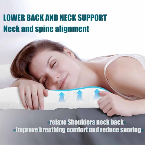 iFaon Ultra Flat Thin Pillows for Sleeping Standard Size, 2-1/2" High Slim Bed Pillow for Back Stomach Sleepers Down Alternative Filling Hypoallergenic White 18x26 in - Image 3