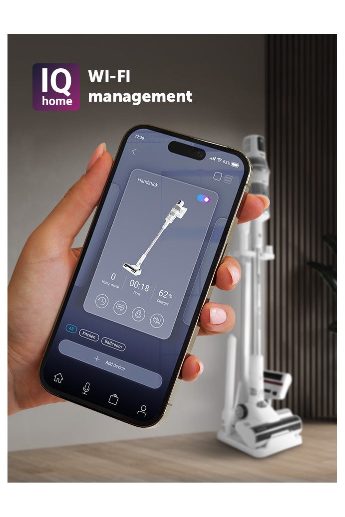 Polaris PVCS 8200 Handstick Duo Pro – 800W Motor, 300AW Suction, 85min Runtime, Wi-Fi IQ Home, Wet Cleaning Mop, Dual Dust System, LED Display - Image 5