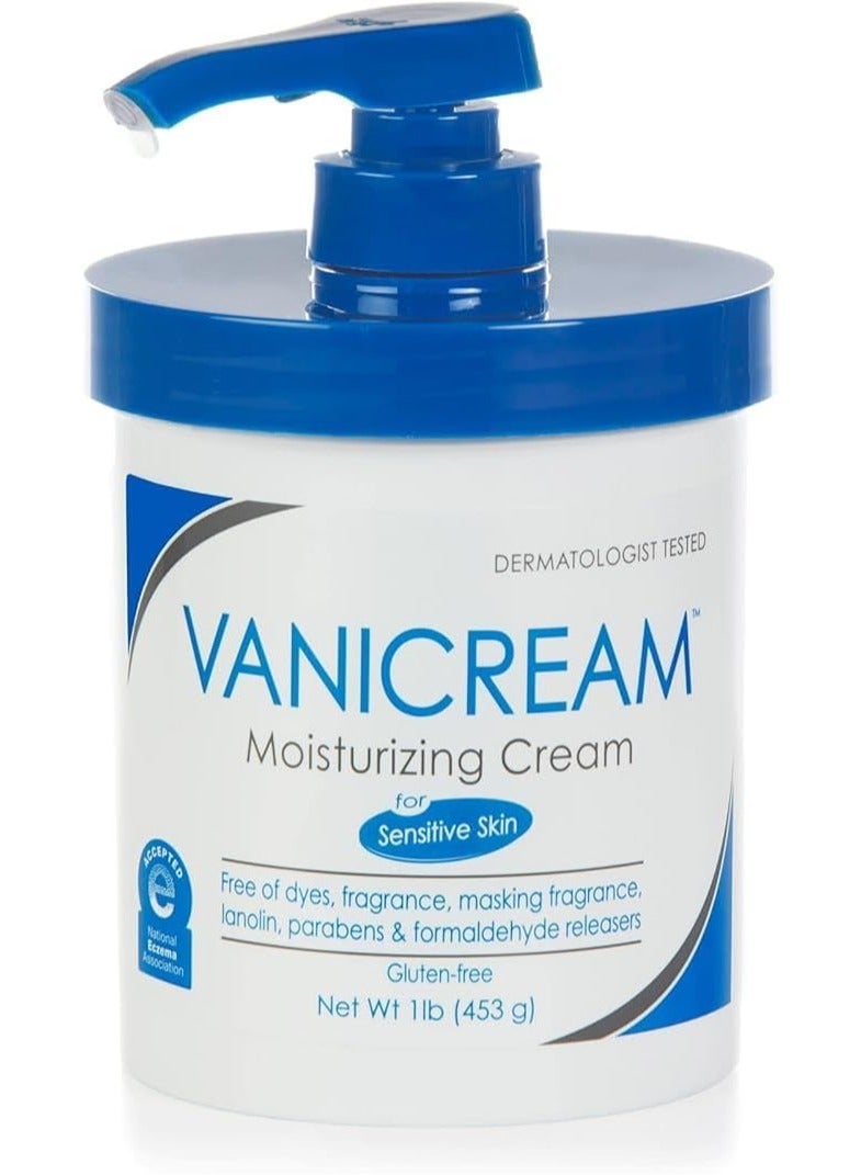 Vanicream Moisturizing Skin Cream with Pump Dispenser - 16 fl oz (1 lb) - Moisturizer Formulated Without Common Irritants for Those with Sensitive Skin - Image 1