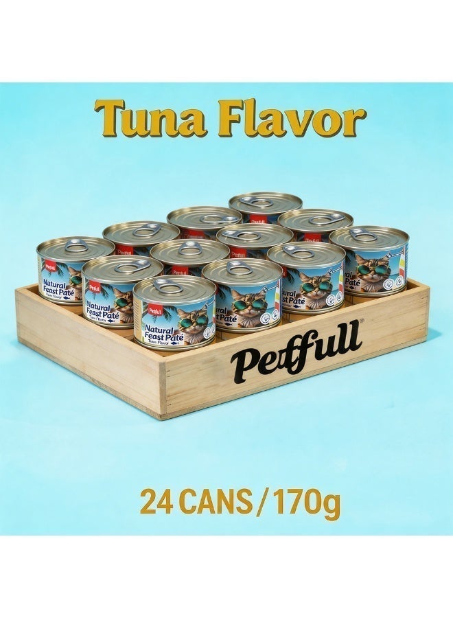 Petfull Tuna Wet Cat Food – 170g Grain-Free Canned Cat Food with Salmon Oil – Hydrolyzed Protein for Easy Digestion – Nutrient-Rich Staple Diet for Fussy Eaters - Image 1