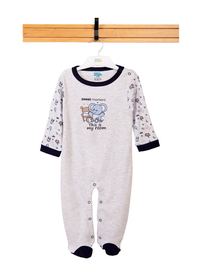 Babies Basic 100% Cotton Printed Long Sleeves Jumpsuit/Romper/Sleepsuit For Babies  - Image 1