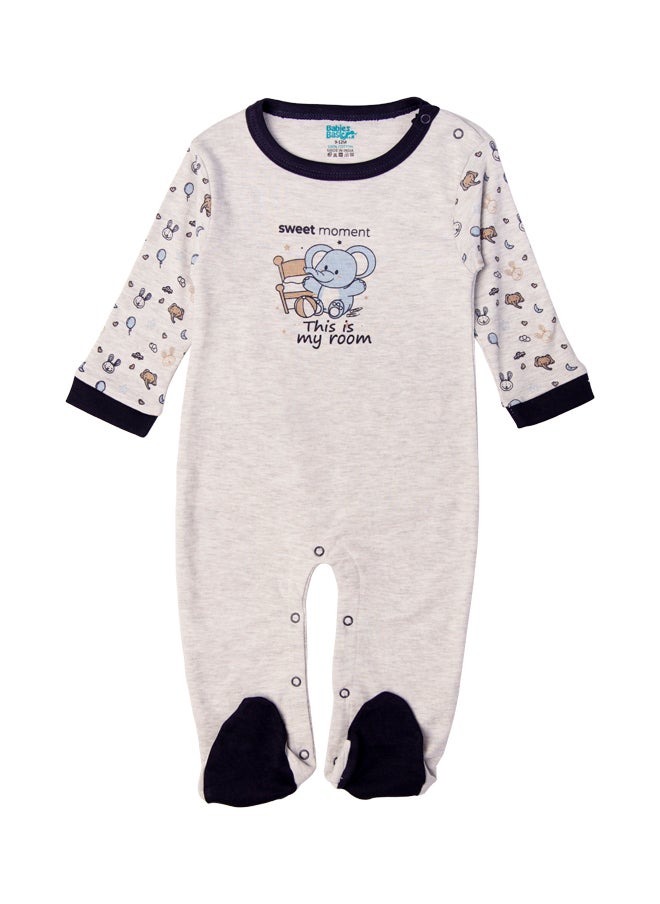 Babies Basic 100% Cotton Printed Long Sleeves Jumpsuit/Romper/Sleepsuit For Babies  - Image 4