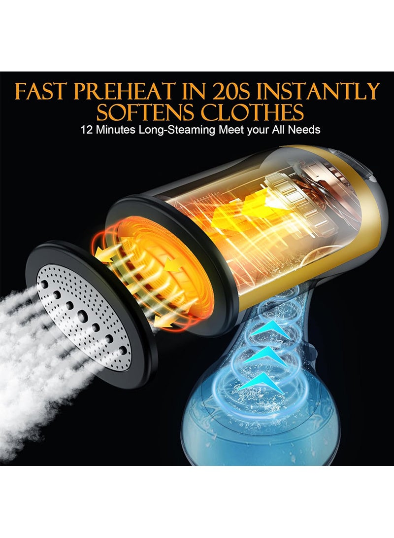 ACHAS Garment Steamer Iron 1500W High-Power Handheld Garment Steamer Clothes Steamer Portable Steam Iron 20s Fast Heat-up Ironing Wrinkle Remover - 300ML Tank for Home & Office - Image 4