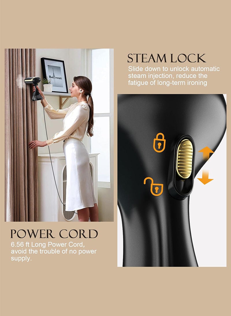 ACHAS Garment Steamer Iron 1500W High-Power Handheld Garment Steamer Clothes Steamer Portable Steam Iron 20s Fast Heat-up Ironing Wrinkle Remover - 300ML Tank for Home & Office - Image 5