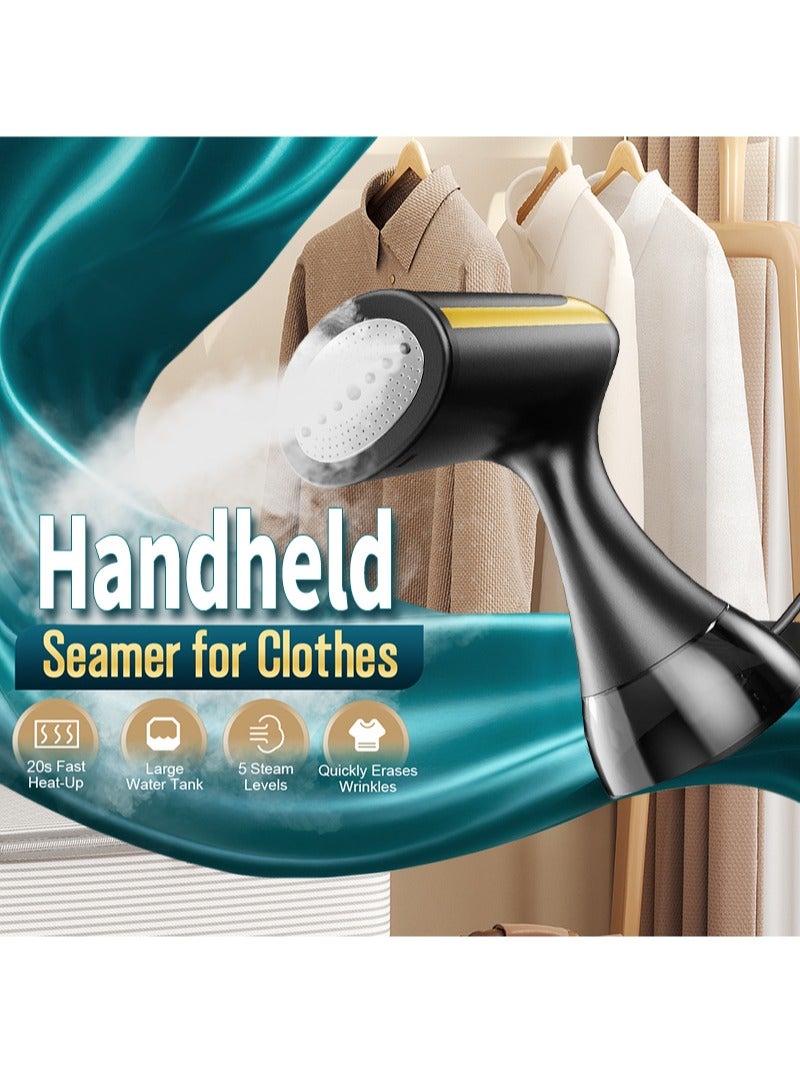 ACHAS Garment Steamer Iron 1500W High-Power Handheld Garment Steamer Clothes Steamer Portable Steam Iron 20s Fast Heat-up Ironing Wrinkle Remover - 300ML Tank for Home & Office - Image 3