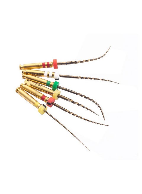 Endodontic Gold Rotary Endo Root Canal Files X3Pgas Assorted 6 Pcs (Lengh 25 Mm)