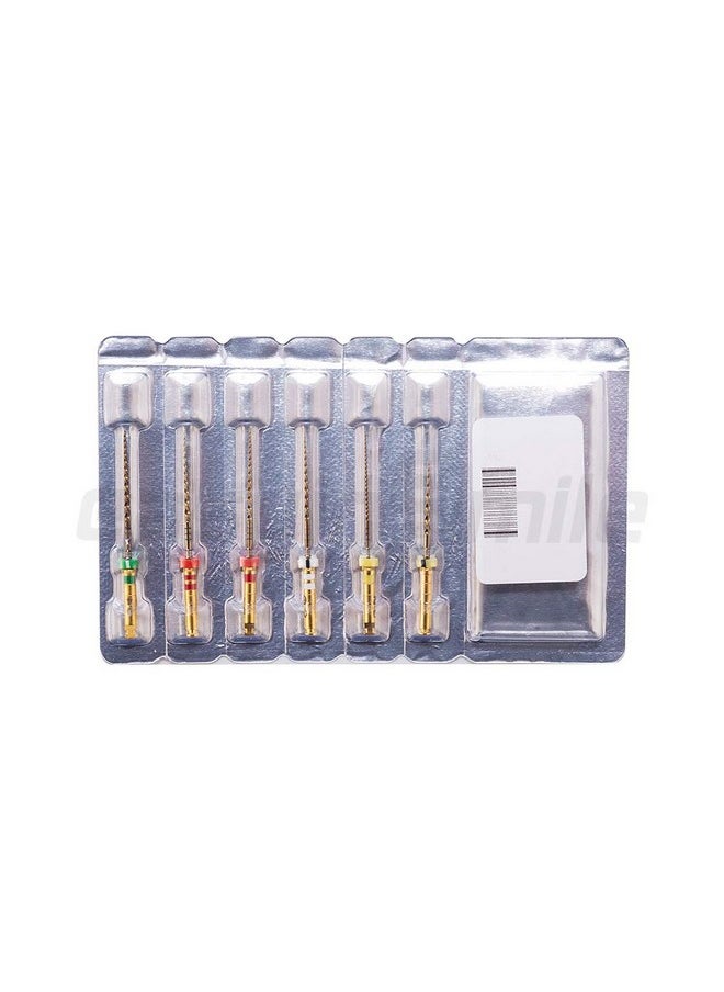Endodontic Gold Rotary Endo Root Canal Files X3Pgas Assorted 6 Pcs (Lengh 25 Mm)