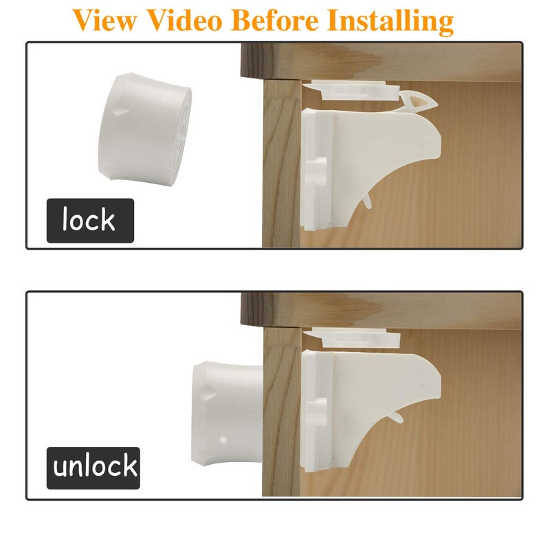 Vmaisi Adhesive Magnetic Cabinet Locks for Babies (8 Locks and 2 Keys) - Image 4