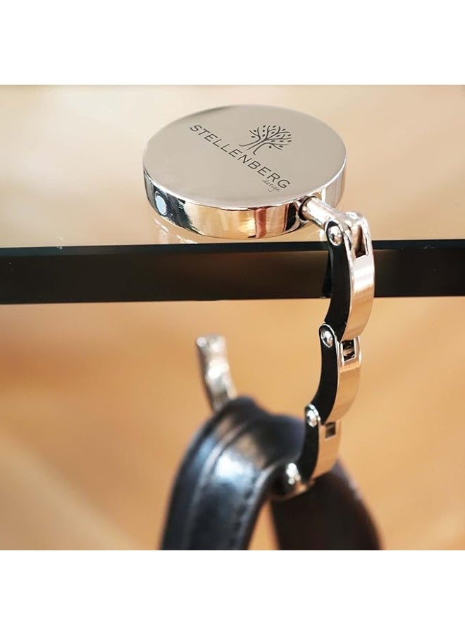 STELLENBERG Handbag Holder Foldable Metal Non Slip Table Hook 5kg Capacity Compact Round Bag Holder Gift for Women - Image 3