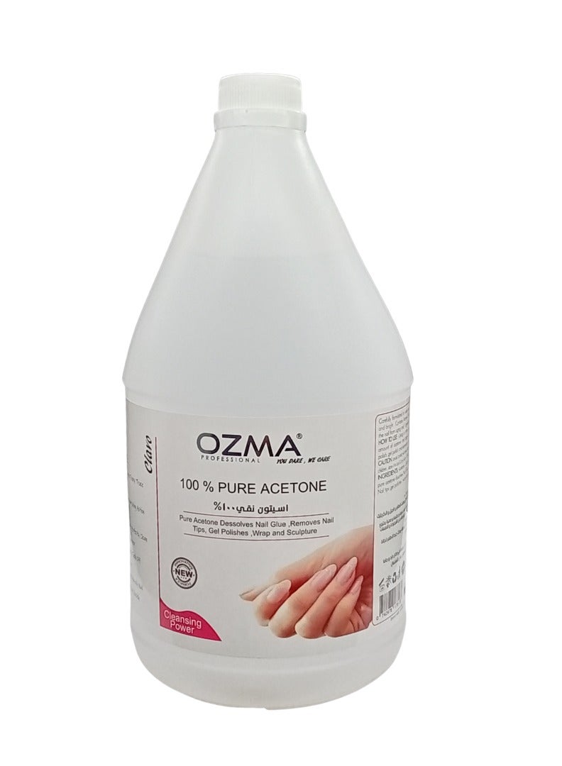 Ozma Clavo 100% Pure Acetone | Professional Quick Conditioning & Nourishing Nail Polish Remover | Removes Artificial Nails,3.78L .