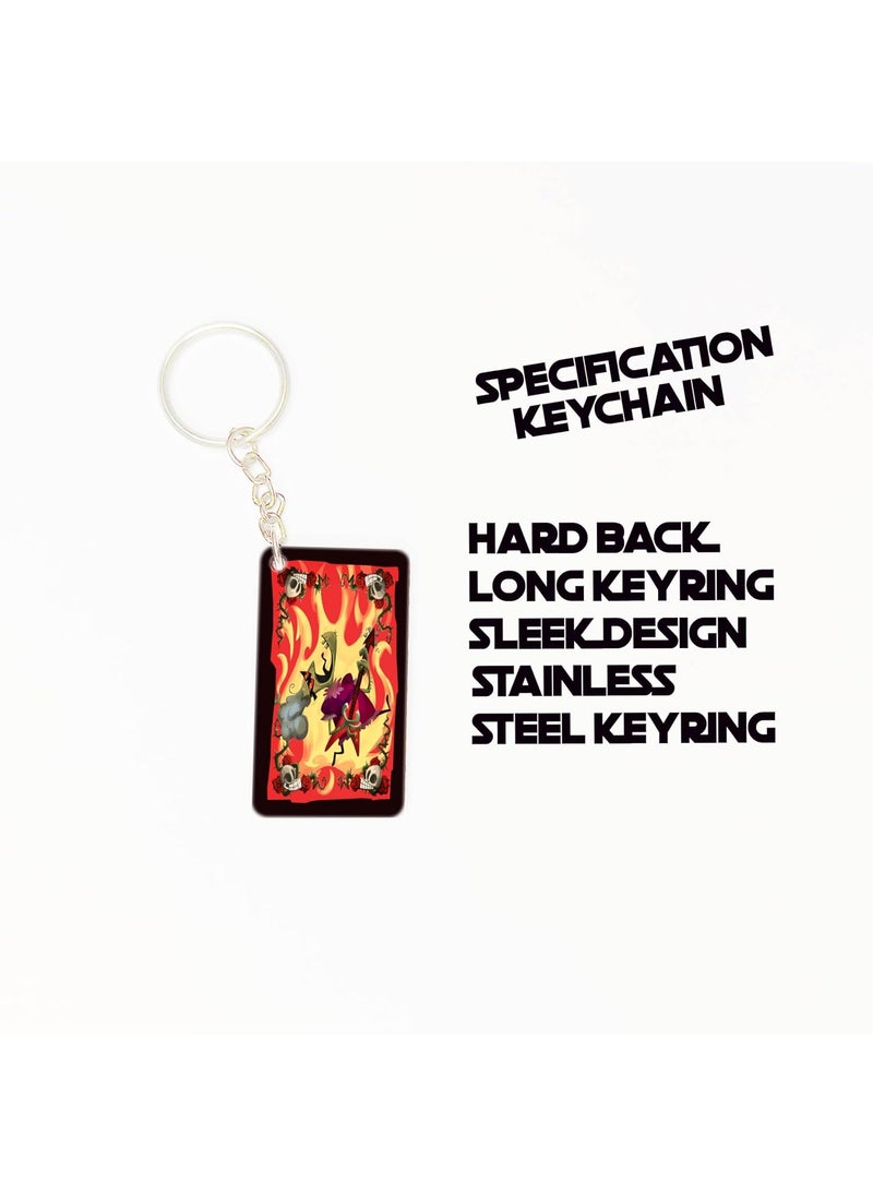 OUTFITQUE - OUTFITQUE Premium Pack of 2 Anime247 Printed Long Keychain For Bike Scooty Car MDF Keyholder - Image 1