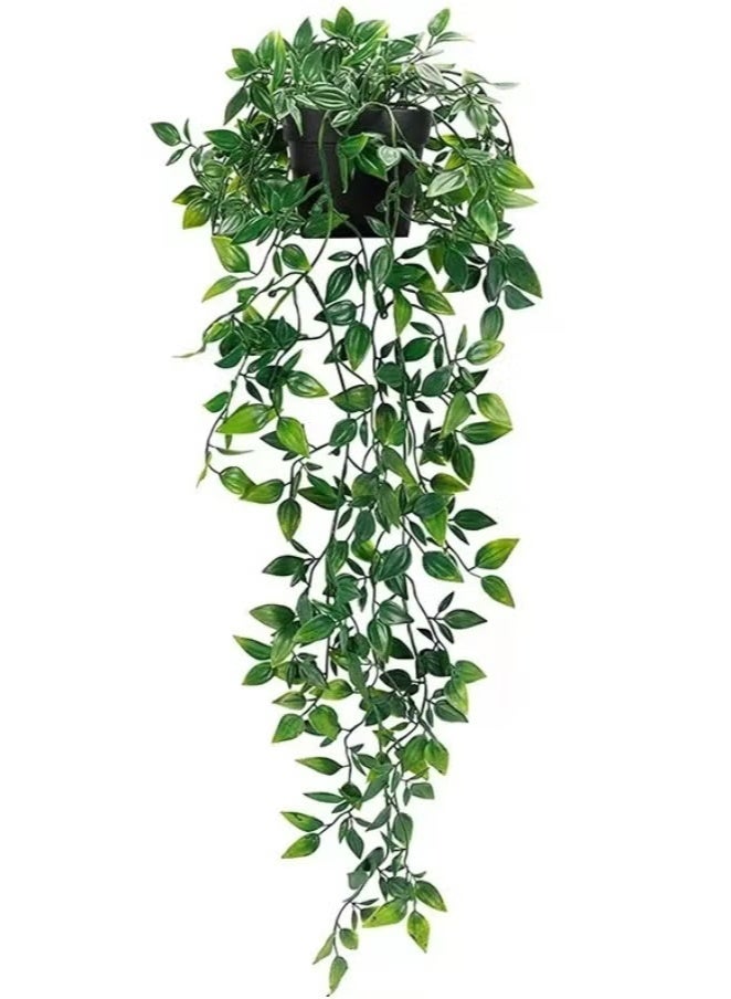 نباتات معلقة مزيفة، نباتات معلقة اصطناعية سهلة العناية، نباتات معلقة صناعية سهلة العناية، نباتات ماندالا معلقة نباتية زائفة ومعلقة نباتية خضراء، مناسبة لرف حائط المنزل، والفناء، والحديقة، والديكور الداخلي والخارجي - Image 1