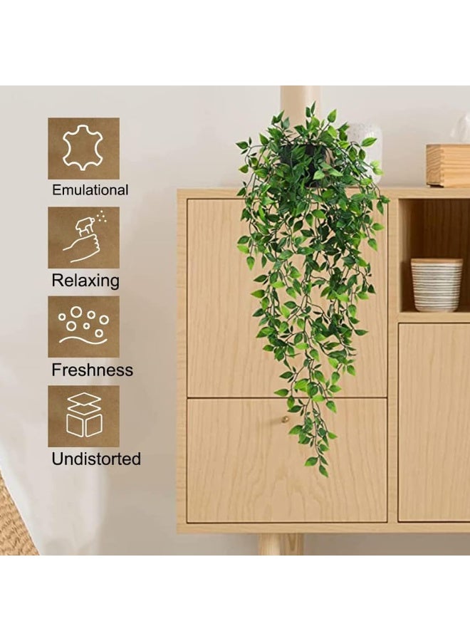 نباتات معلقة مزيفة، نباتات معلقة اصطناعية سهلة العناية، نباتات معلقة صناعية سهلة العناية، نباتات ماندالا معلقة نباتية زائفة ومعلقة نباتية خضراء، مناسبة لرف حائط المنزل، والفناء، والحديقة، والديكور الداخلي والخارجي - Image 4