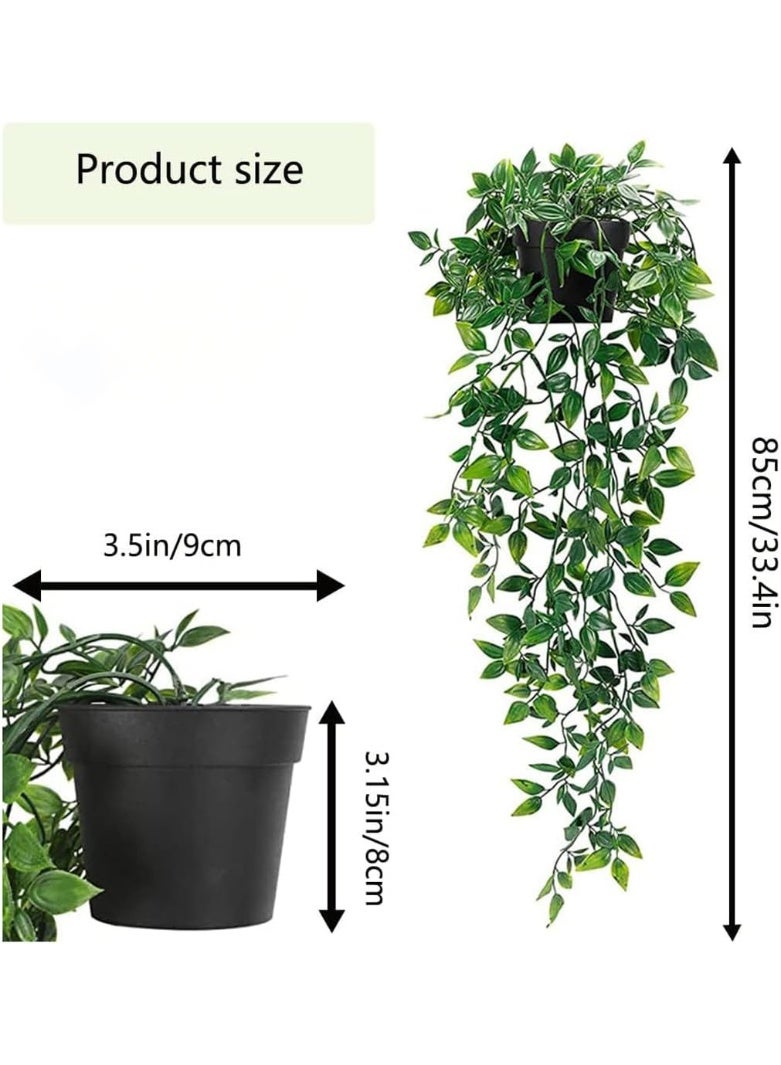 نباتات معلقة مزيفة، نباتات معلقة اصطناعية سهلة العناية، نباتات معلقة صناعية سهلة العناية، نباتات ماندالا معلقة نباتية زائفة ومعلقة نباتية خضراء، مناسبة لرف حائط المنزل، والفناء، والحديقة، والديكور الداخلي والخارجي - Image 2