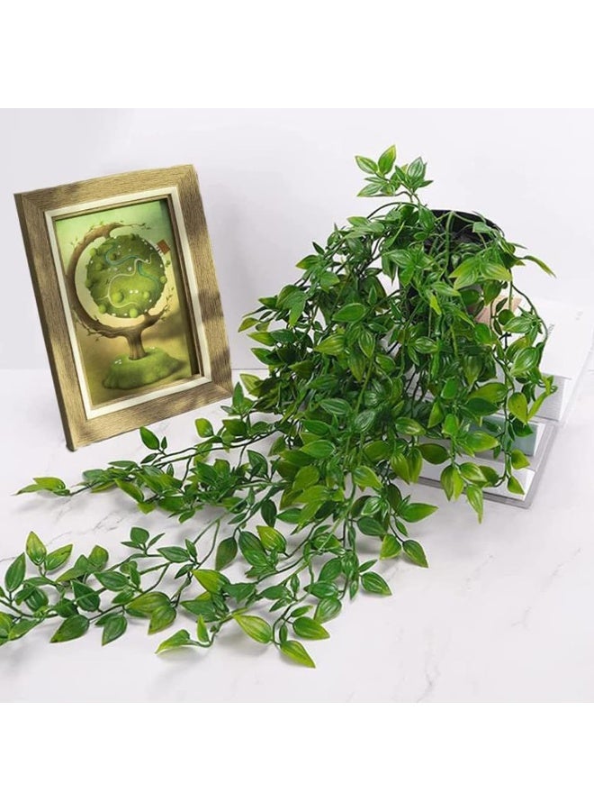 نباتات معلقة مزيفة، نباتات معلقة اصطناعية سهلة العناية، نباتات معلقة صناعية سهلة العناية، نباتات ماندالا معلقة نباتية زائفة ومعلقة نباتية خضراء، مناسبة لرف حائط المنزل، والفناء، والحديقة، والديكور الداخلي والخارجي - Image 5