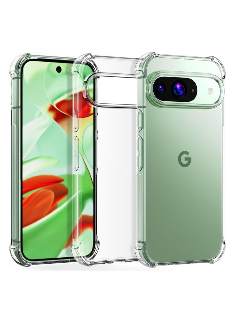 Generic - Case for Google Pixel 9 / Pixel 9 Pro Clear TPU Four Corners Protection Cover Transparent Soft funda - Image 1