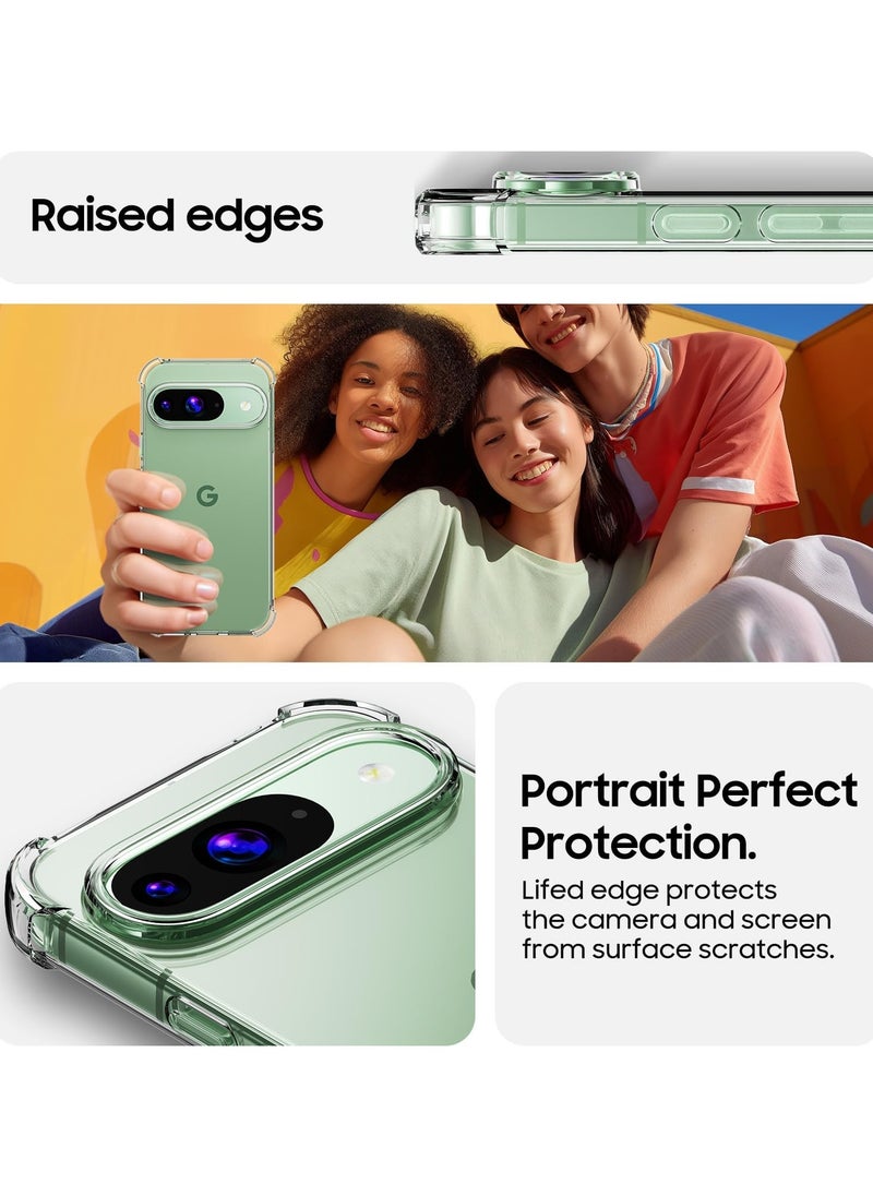Generic - Case for Google Pixel 9 / Pixel 9 Pro Clear TPU Four Corners Protection Cover Transparent Soft funda - Image 1