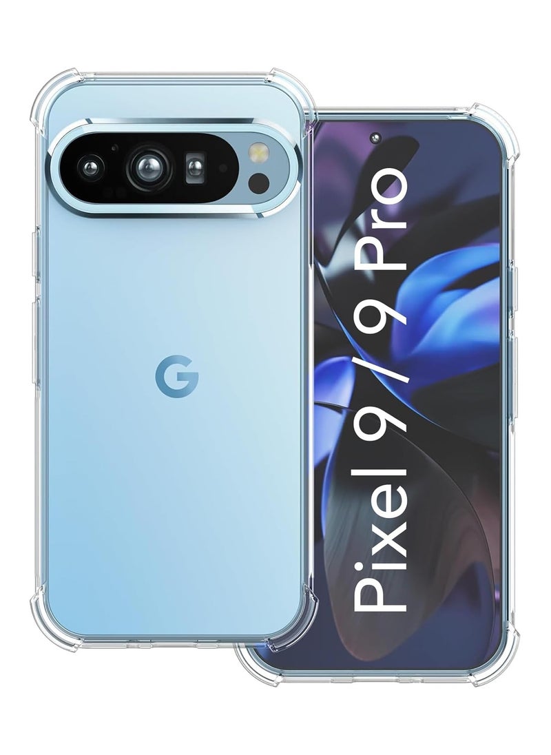Generic Case for Google Pixel 9 / Pixel 9 Pro Clear TPU Four Corners Protection Cover Transparent Soft funda  - Image 1