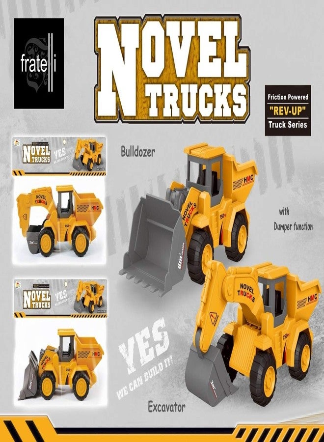 FRATELLI Plastic 2 In1 Excavator With Dumper Construction Toy, Pack Of 1, Multicolour - Image 2