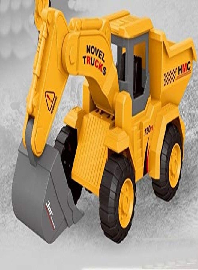 FRATELLI Plastic 2 In1 Excavator With Dumper Construction Toy, Pack Of 1, Multicolour - Image 1