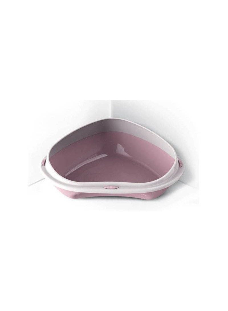 Cat litter box with frame, 48.5 x 39 x 17 cm - Pink