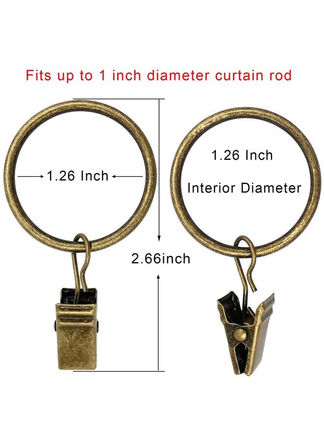 AMZSEVEN 90 Pack Curtain Rings with Clips, Drapery Clips with Rings, Drapes Rings 1.26 in Interior Diameter, Fits up to 1 in Curtain Rod, Bronze - Image 2
