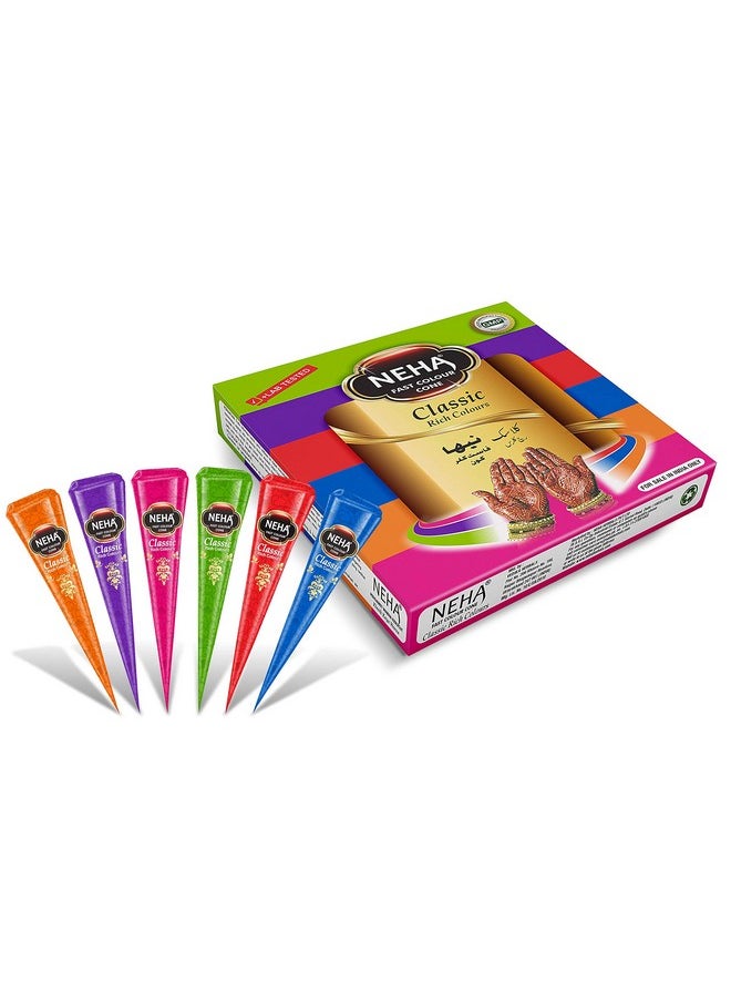 Neha Herbal Neha Classic Colour Cone (Pack Of 12) - 25G In Each Cone - Multi Color  - Image 1