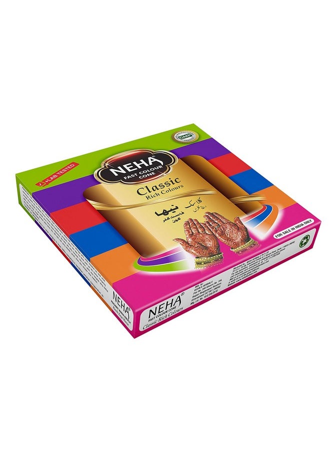 Neha Herbal Neha Classic Colour Cone (Pack Of 12) - 25G In Each Cone - Multi Color  - Image 2