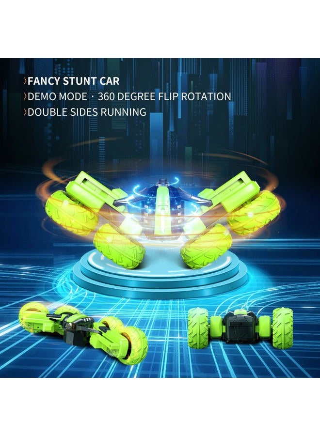 Amicool RC Voiture Telecommandé Tout Terrain, 4WD 360° Rotation Stunt Car Offroad RC Véhicule Avec LED, 2.4GHz Voiture Radio Commandee Crawlers Pour Enfants 6-12 Ans, G03080R - Image 2