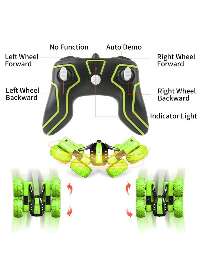 Amicool RC Voiture Telecommandé Tout Terrain, 4WD 360° Rotation Stunt Car Offroad RC Véhicule Avec LED, 2.4GHz Voiture Radio Commandee Crawlers Pour Enfants 6-12 Ans, G03080R - Image 4