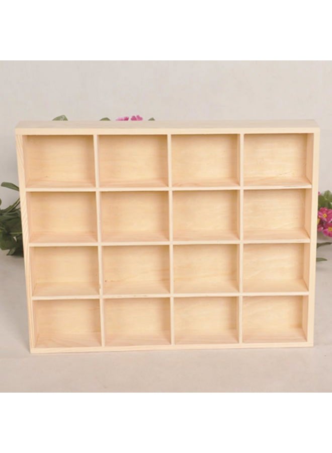 LONG TAO Wooden Storage Divider Box - 13.4''x10.6''x2'' Tabletop Display Box with 16 Compartments for Home, Craft, Office, Kitchen Organization - Image 4