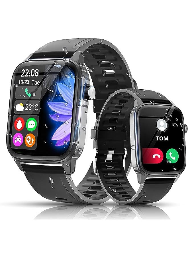 LIGE - LIGE Smart Watch for Android iOS, Bluetooth Calls Voice Chat with Heart Rate/Sleep Monitor Fitness Tracker, 1.3" Full Touch Screen IP67 Waterproof Stainless Steel Activity Tracker for Men - Image 1