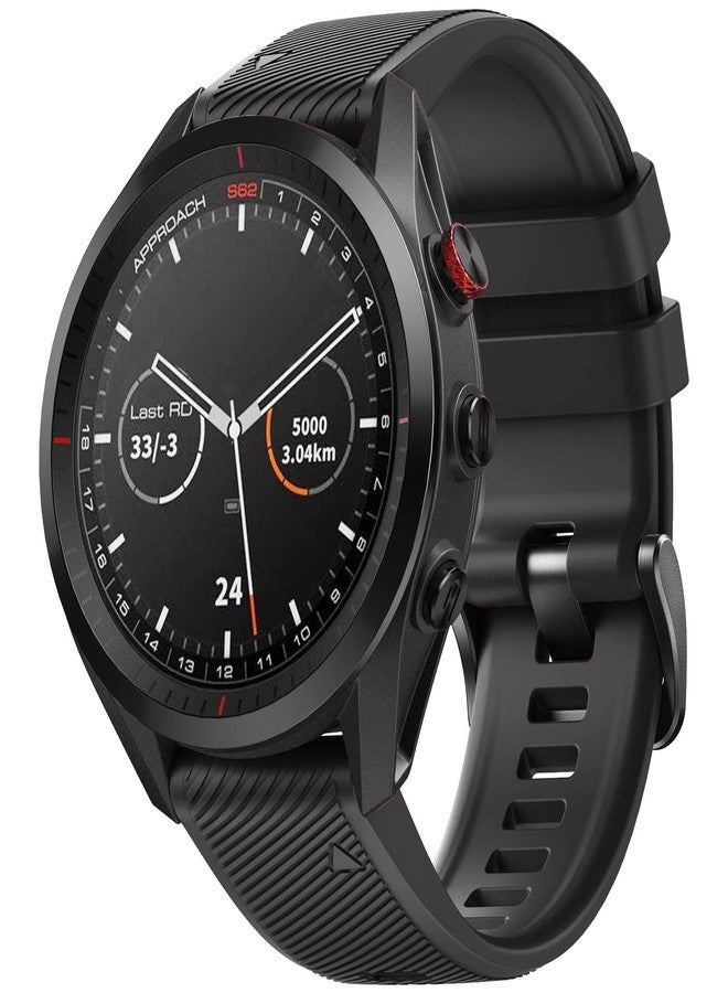 ANCOOL for Garmin S62 Watch Band/Forerunner 945/955/965 Watch Bands 22mm Silicone Band for Fenix 8 47mm/Fenix 7/6/5 Bands Replacement for Fenix 6 pro/7 pro/Epix Gen 2 47mm(Black) - Image 2