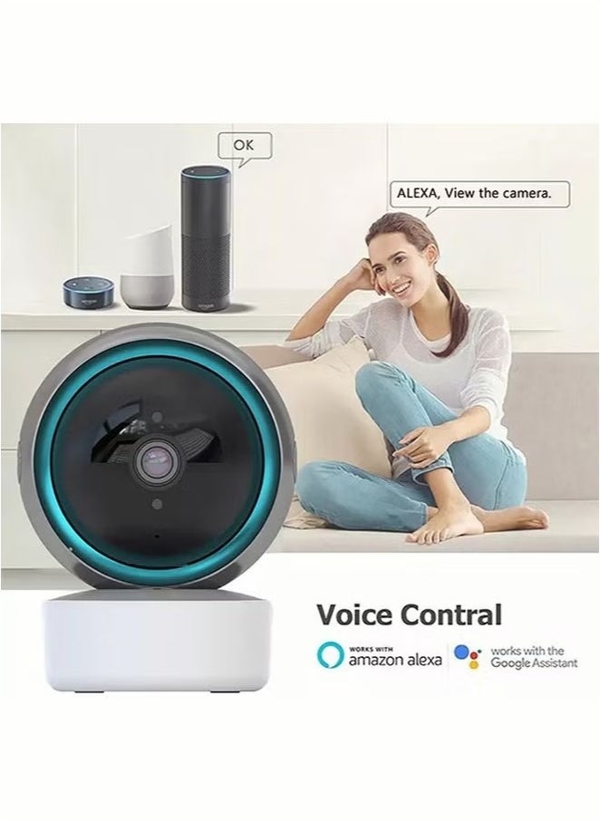 Smart Home WiFi Camera – 360° Monitoring, Mobile Remote Access, Human Tracking, AI Voice Intercom