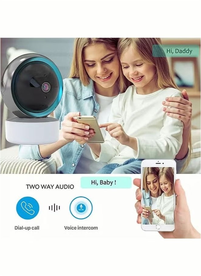 Smart Home WiFi Camera – 360° Monitoring, Mobile Remote Access, Human Tracking, AI Voice Intercom