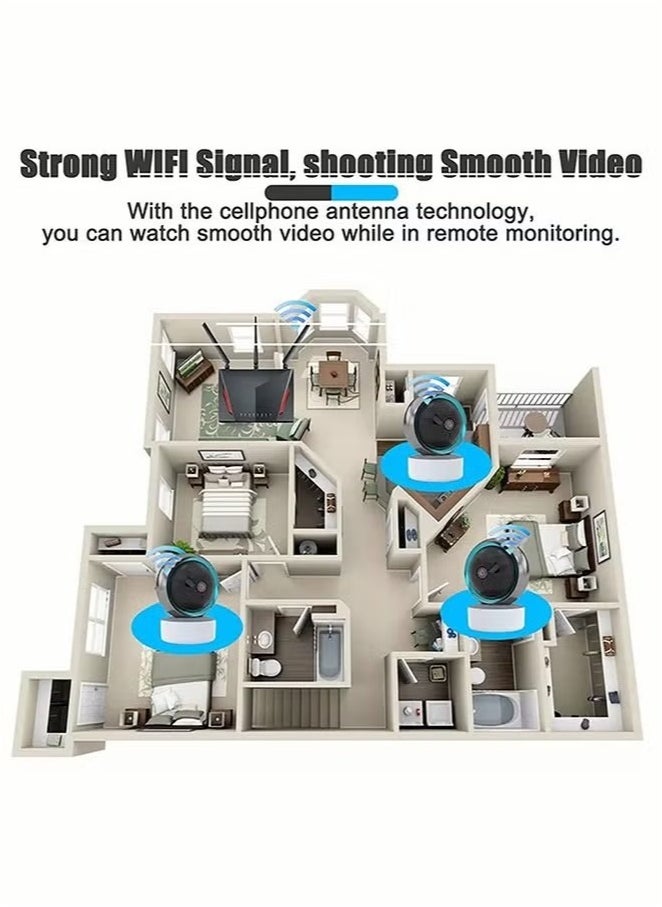 Smart Home WiFi Camera – 360° Monitoring, Mobile Remote Access, Human Tracking, AI Voice Intercom