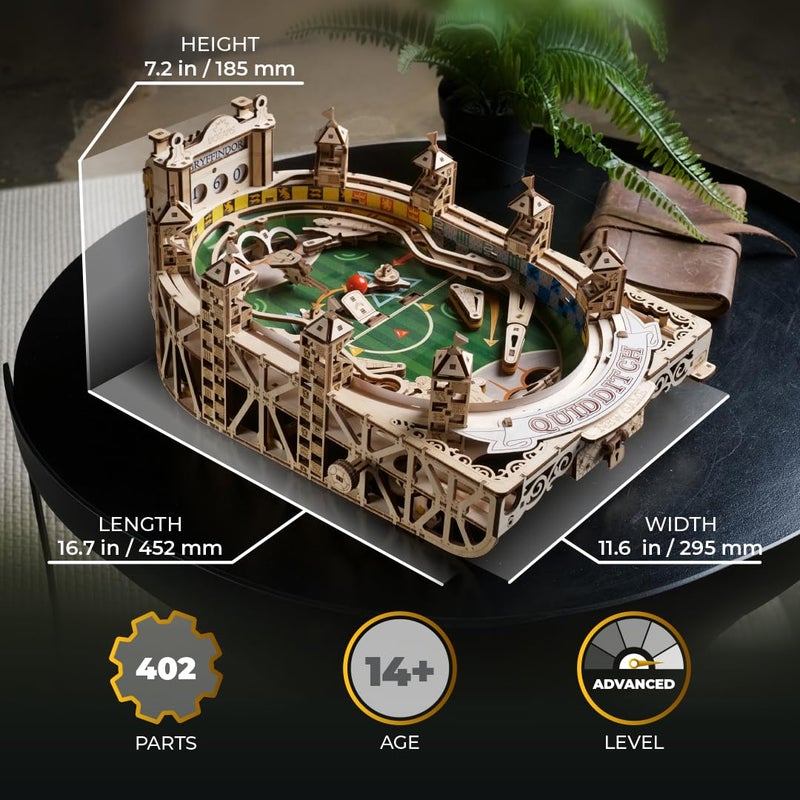 UGEARS آلة بينبول كوييدتش من يوجيرز هاري بوتر - نماذج خشبية للبناء للبالغين مع تجربة لعب مثيرة - تجربة آلة بينبول خشبية بتصميم لغز ثلاثي الأبعاد - مثالية لعشاق مجموعات النماذج الخشبية - Image 2