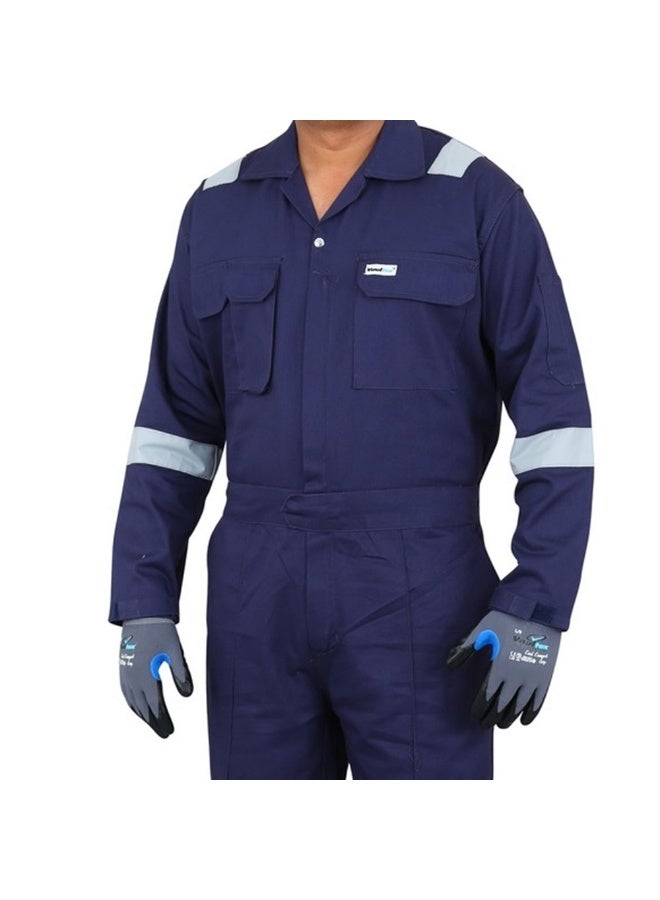 Vaultex VED 240GSM Cotton Coverall , Navy Blue, Large - Image 2