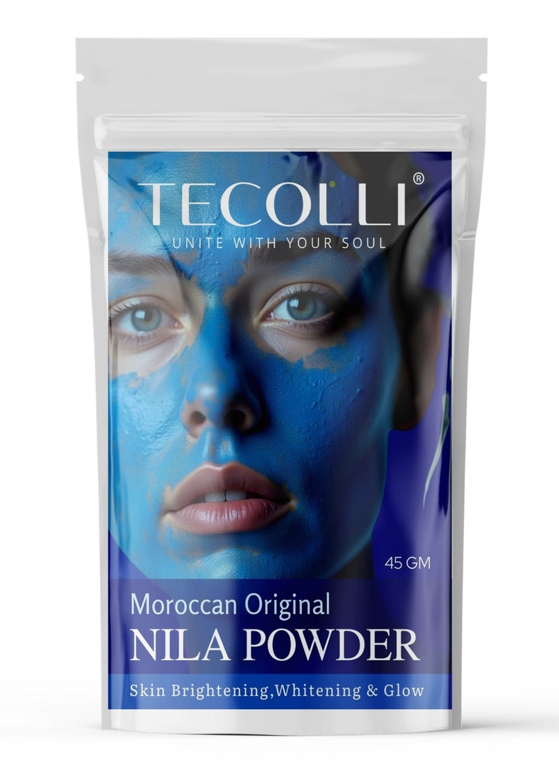 TECOLLI Original Moroccan Nila Powder – 45g | Natural Skin Whitening, Brightening & Glow Enhancer | Authentic Indigo Stone Powder for Face & Body Care - Image 1