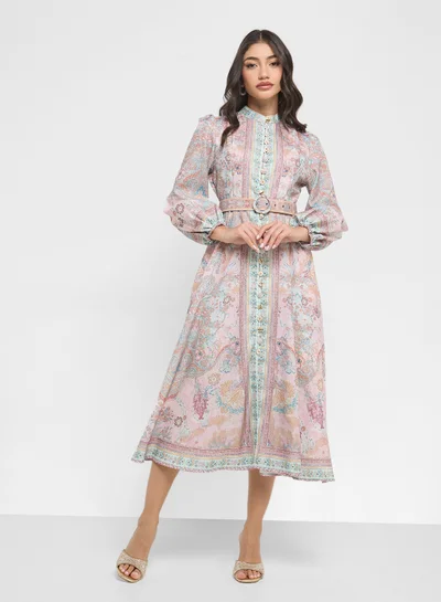 sachin and babi light blue dress Turmeric Yellow Embroidered Dress | Chicwish main image 1