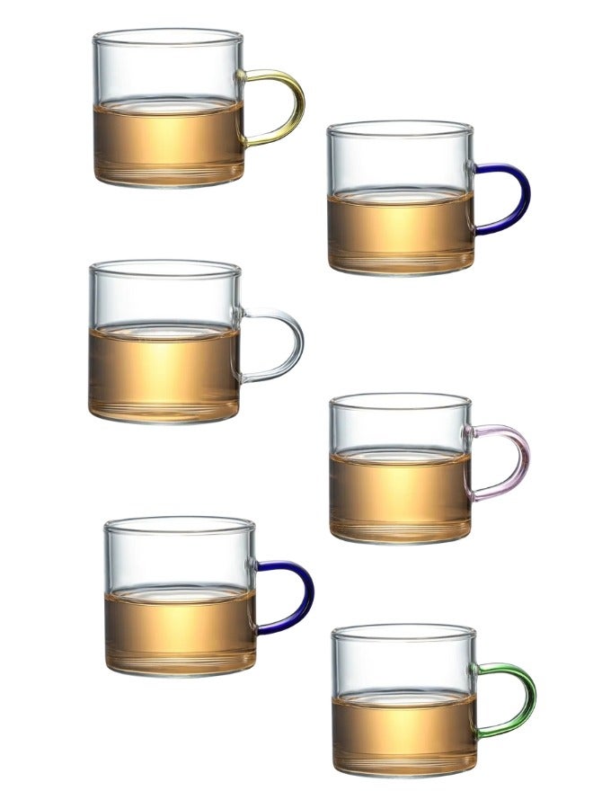 Good Morning 6 Piece Mini Glass Coffee Mug Set 80ml - Image 1