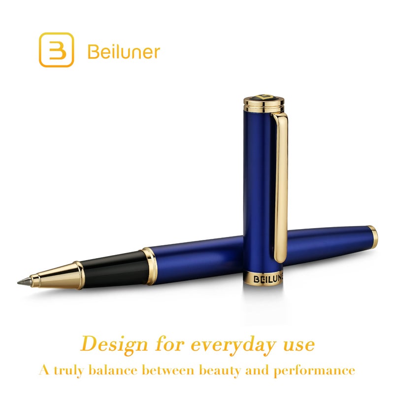 BEILUNER Luxury Rollerball Pen,24K Gold Trim,Noble and Elegant Designs,Schneider Ink Refill, Best Roller Ball Pen Gift Set for Men & Women, Professional, Executive Office, Nice Pens - Image 3