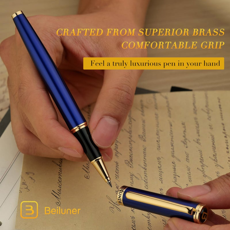 BEILUNER Luxury Rollerball Pen,24K Gold Trim,Noble and Elegant Designs,Schneider Ink Refill, Best Roller Ball Pen Gift Set for Men & Women, Professional, Executive Office, Nice Pens - Image 4